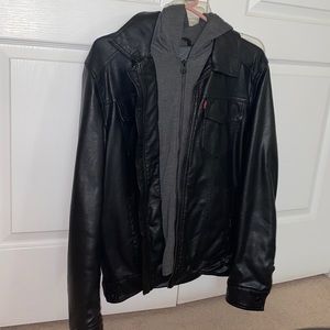 Levi’s hooded pleather jacket